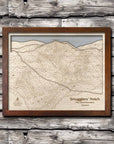 Smugglers' Notch VT Wood Ski Trail Map | Torched Peaks Ski Slope Mountain Art
