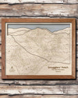 Smugglers' Notch VT Wood Ski Trail Map | Torched Peaks Ski Slope Mountain Art