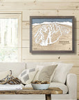 Snow Summit Ski Trail Map, Framed Wall Art for Ski Cabins
