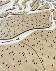 Snow Summit Ski Map, Laser-cut 3D Wood Ski Map