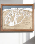 Snow Summit 3D Wood Map, Framed Skiing Map