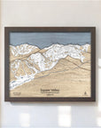 Squaw Valley Ski Resort Map, Laser-engraved wooden map, Palisades Tahoe