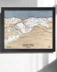 Squaw Valley Ski Slope Map, Skiing Wall Art, Palisades Tahoe, Torched Peaks