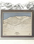Stowe VT Wooden Mountain Art, 3D Laser-engraved Ski Resort Art