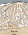 Stratton Mountain VT Ski Trail Map | 3D Wood Mountain Art | Homesick Snowboard Event | Torched Peaks