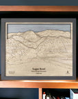 3D Wood Map of Sugar Bowl Ski Resort near Lake Tahoe