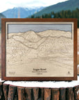Ski House Decor: Sugar Bowl California 3D Layered Mountain Art