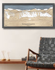 Summit at Snoqualmie wooden ski trail map, ski resort map by Torched Peaks