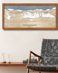 Summit at Snoqualmie 3D Wooden Ski Map, Snoqualmie Pass Ski Resort Art