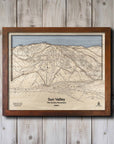 Sun Valley Ski Map | 3D Wooden Trail Map, Mountain Art