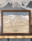 Sun Valley Idaho Wall Art, Wood Ski Map