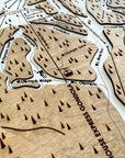 Sun Valley Ski Resort - Laser-carved Wood Map