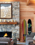 Sundance Mountain Map, Oversized Framed Skiing Art