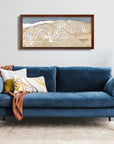 Sunday River Maine Wood Ski Map, Ski Home Decor, Skiing Artwrk