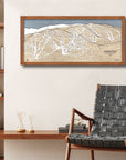 Sunday River Ski Resort Map, 3D Wood Ski Map, Torched Peaks