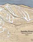 Sunday River Ski Slopes Map, Skiing Art, Ski Resort Map Art