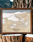 Tahoe Donner XC Ski Center Map, Laser-engraved wall map