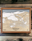 3D Wood Map of Tahoe Donner Cross Country Ski Trails, Truckee, California, Donner Summit