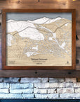 Tahoe Donner Cross Country Ski Center Wood Map, Artists: Shawn Orecchio