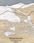 Tahoe Donner Cross Country Ski Center, Laser-engraved wooden ma