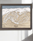 Telluride Ski Trail Map, 3D Wood Map of Telluride Ski Slopes