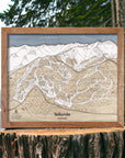 Telluride Ski Trail Map, Wooden Mountain Art, 3D Wood Ski Map