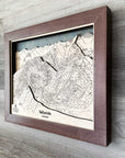 Telluride Colorado Ski Trail Map, 3D Wood Skiing Decor