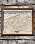 Telluride Colorado Ski Trail Map, 3D Wood Skiing Decor