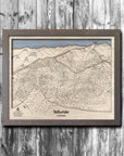 Telluride Colorado Ski Trail Map, 3D Wood Skiing Decor