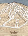 Laser-Cut map of Terry Peak Ski Slopes in the Black Hills, South Dakota
