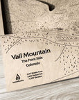 Laser-engraved wooden map of Vail Colorado
