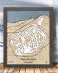 Waterville Valley New Hampshire, Ski Resort Map, Skiing Wall Art