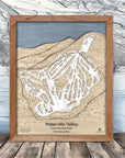 Waterville Valley Map, Ski Slope Map, Wood Ski Poster