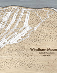 Windham Mountain Club Ski Trail Map | 3D Laser-engraved Mountain Art | Torched Peaks