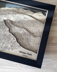 Winter Park Ski Resort 3D Wood Map, Multiple Layers