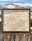 Handcrafted Wood Map of Winter Park Ski Resort Trail Map