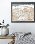 Winter Park Ski Trail Map | 3D Wooden Mountain Art | Torched Peaks