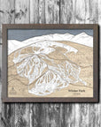 Winter Park Ski Trail Map | 3D Wooden Mountain Art | Torched Peaks