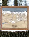 Wolf Creek Map, Ski Slope Art, Torched Peaks Mountain Art