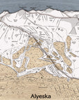 Alyeska Resort Laser-engraved Mountain Map