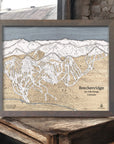 Breckenridge Ski Map, Wood Ski Slopes Mountain Art