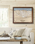 Bretton Woods New Hampshire Ski Map, Framed Art for Skiers