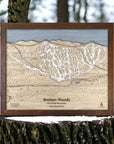 Bretton Woods Ski Map, 3D Layered Map, Ski Cabin Art