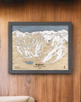 Brighton Ski Resort, Large, Wood Carved Ski Slope Map