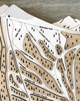 Brighton Ski Resort, Laser-engraved 3D wood map