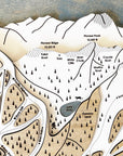 Brighton Ski Resort Map, Laser-engraved carved wooden map