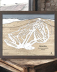 Bromley Mountain VT Ski Trail Map, Framed Skiing Wall Art