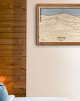 China Peak, CA Wooden Ski Trail Map | 3D Wood Mountain Art, Skiing Decor