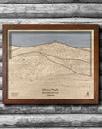 China Peak, CA Wooden Ski Trail Map | 3D Wood Mountain Art