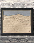 China Peak, CA Wooden Ski Trail Map | 3D Wood Mountain Art